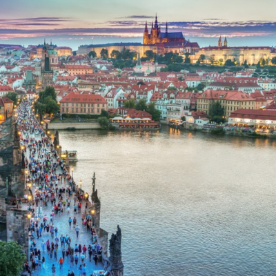 Praha Praha - pohled na Pražský hrad a Karlův most